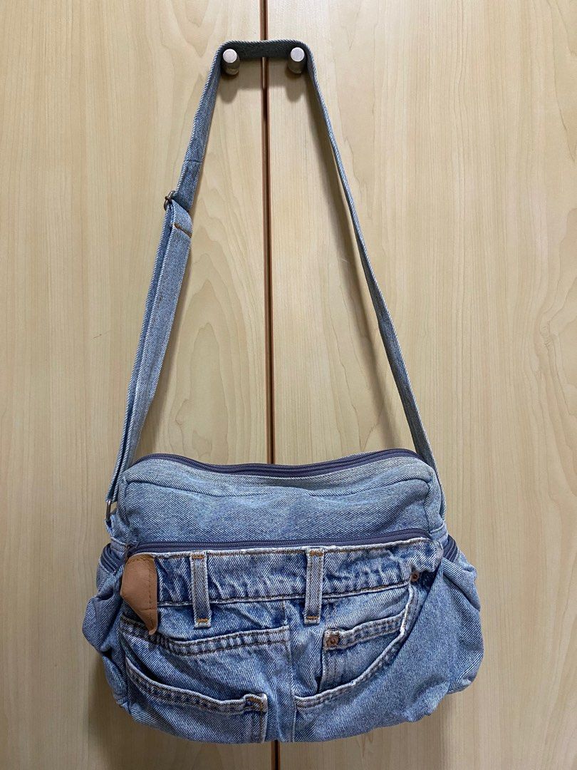 Jeans material sling bags discount