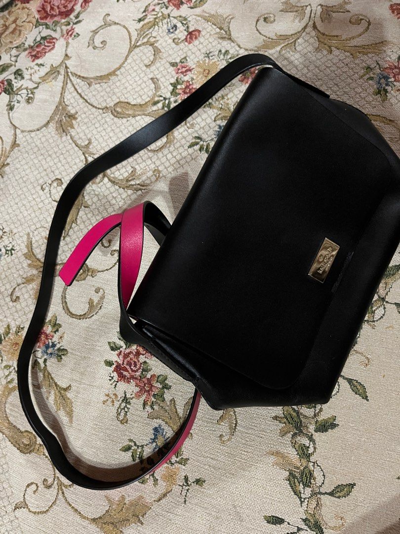 Kate Spade Bag in Black with Pink Lining, Women's Fashion, Bags & Wallets,  Cross-body Bags on Carousell