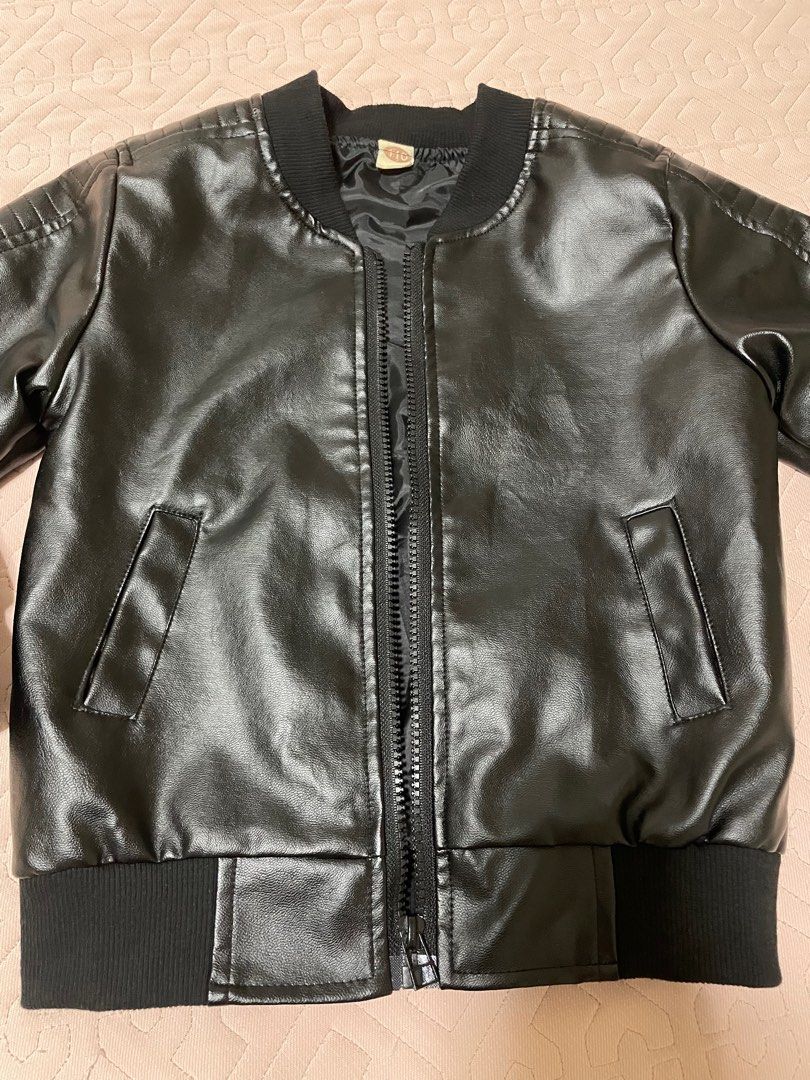 Childrens black cheap bomber jacket