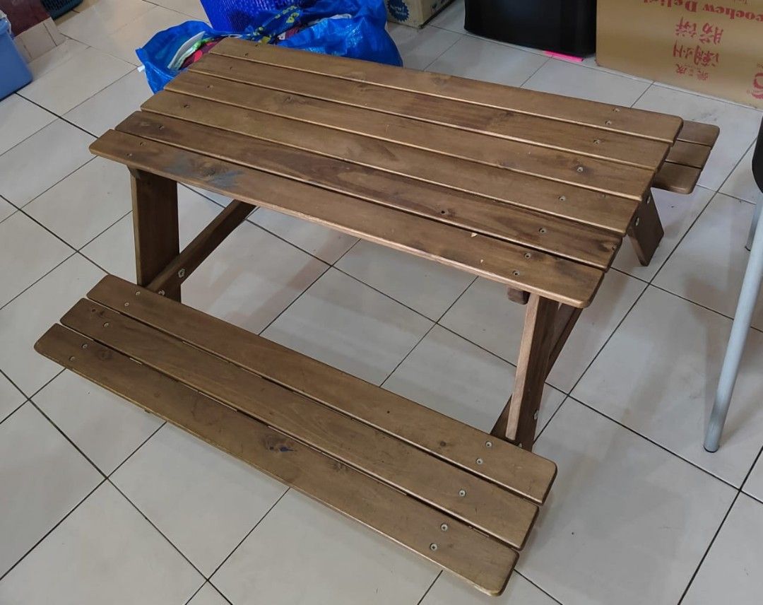 Kids picnic table Ikea Reso, Furniture & Home Living, Outdoor Furniture