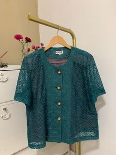 Korean top pearl mutiara brukat atasan korea classy plus big size 