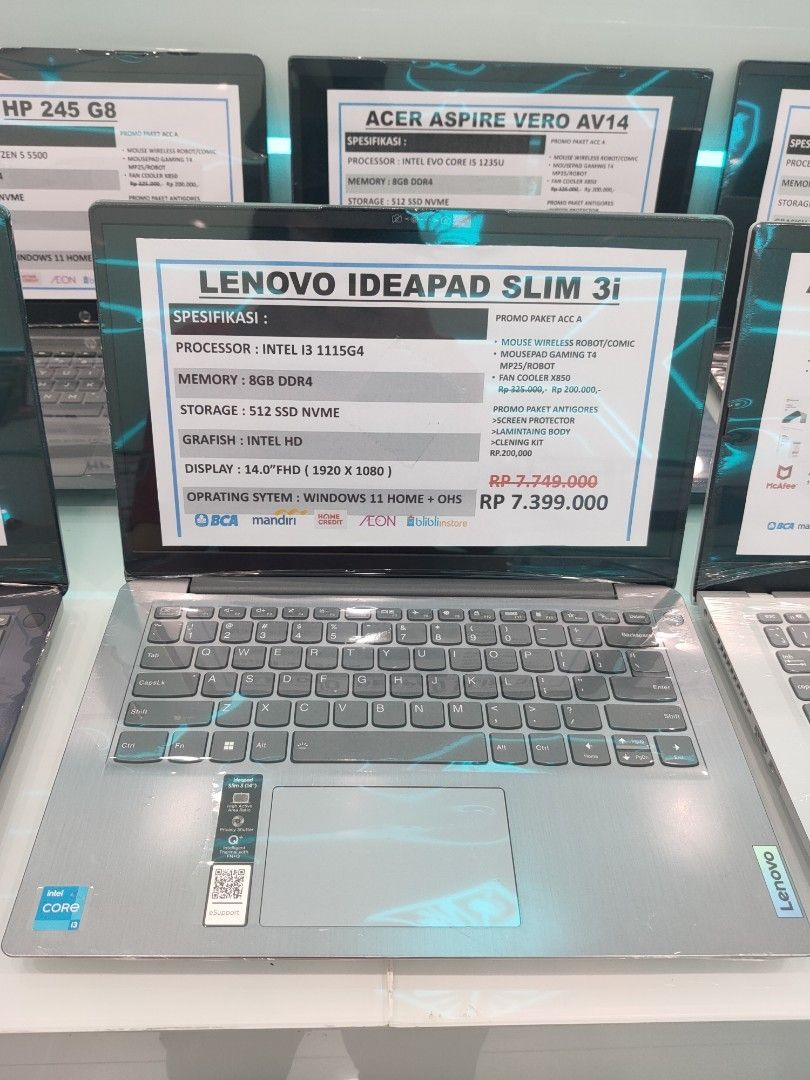 kredit laptop Lenovo Ideapad slim 3i, Electronics, Computers, Laptops