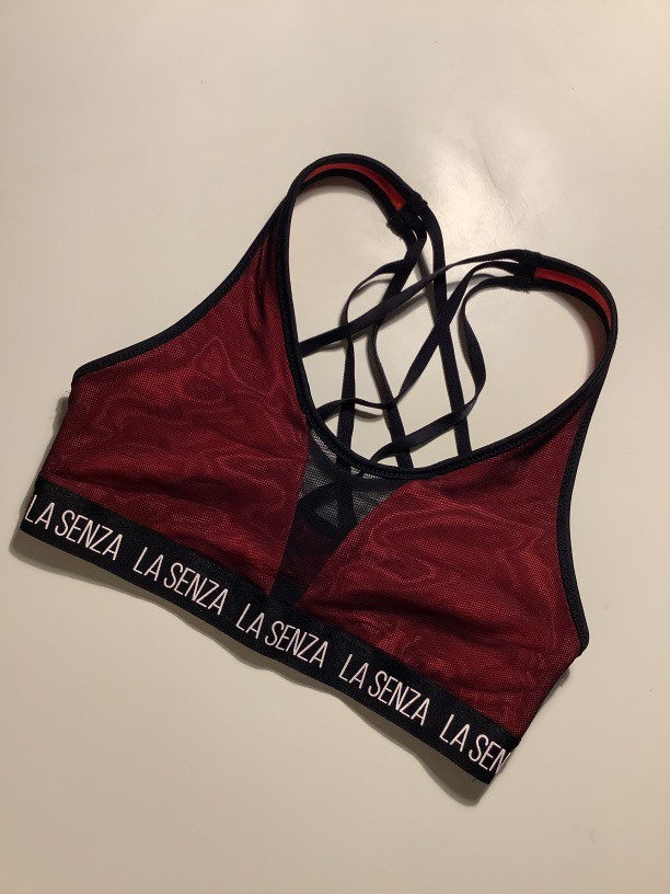 La Senza Black Red Sexy Back Sports bra, Women's Fashion, Activewear on