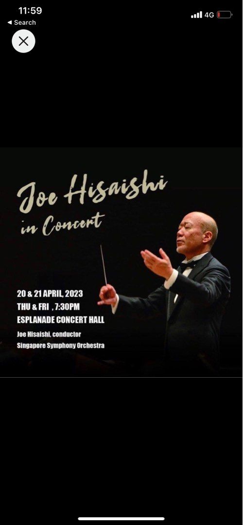 [LF] Joe Hisaishi 2023 concert tickets, Tickets & Vouchers, Event