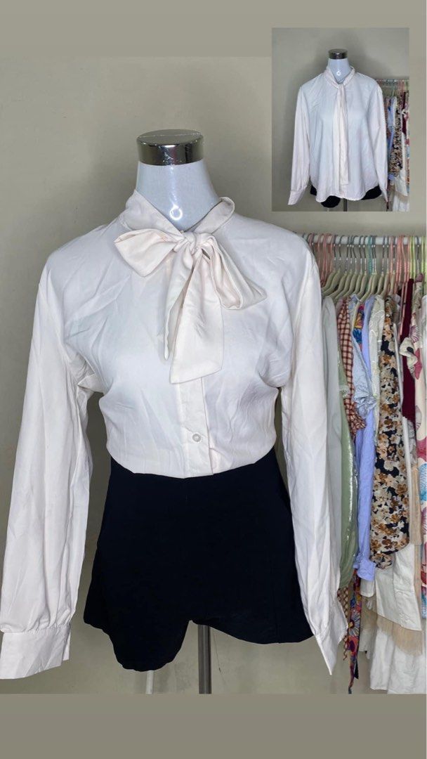 Light Pink Office Top, Women's Fashion, Tops, Longsleeves on Carousell