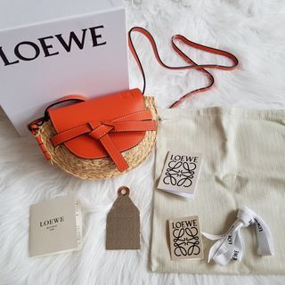 Loewe mini gate raffia new with box dustbag care card never used
