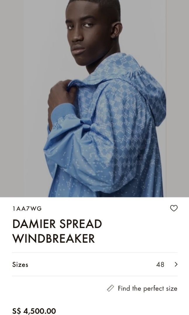 Louis Vuitton Damier Spread Windbreaker, Blue, 54