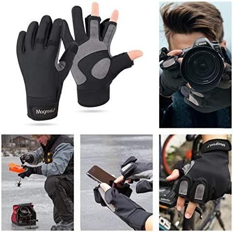 Magreel Ice Fishing Gloves for Men and Women Water Repellent Windproof  Gloves 3 Cut Fingers Cold Winter Weather Fishing Gloves for Fly Fishing  Photography Motorcycling Shooting Cycling Hunting, Men's Fashion, Watches 