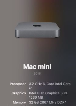  Apple Mac Mini 2018 - Max out with i7, 32GB RAM & 1TB storage