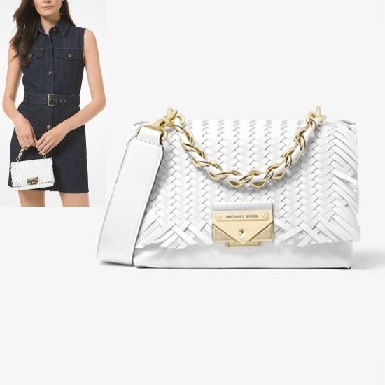 MICHAEL KORS Cece Extra Small Woven Leather Crossbody Bag