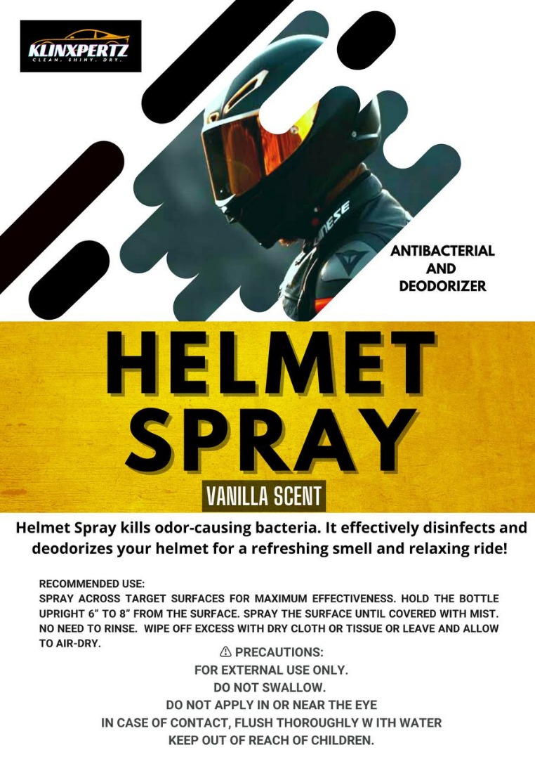 Helmet Spray - Motorcycle Rider Freshener Sanitizer Deodorizer