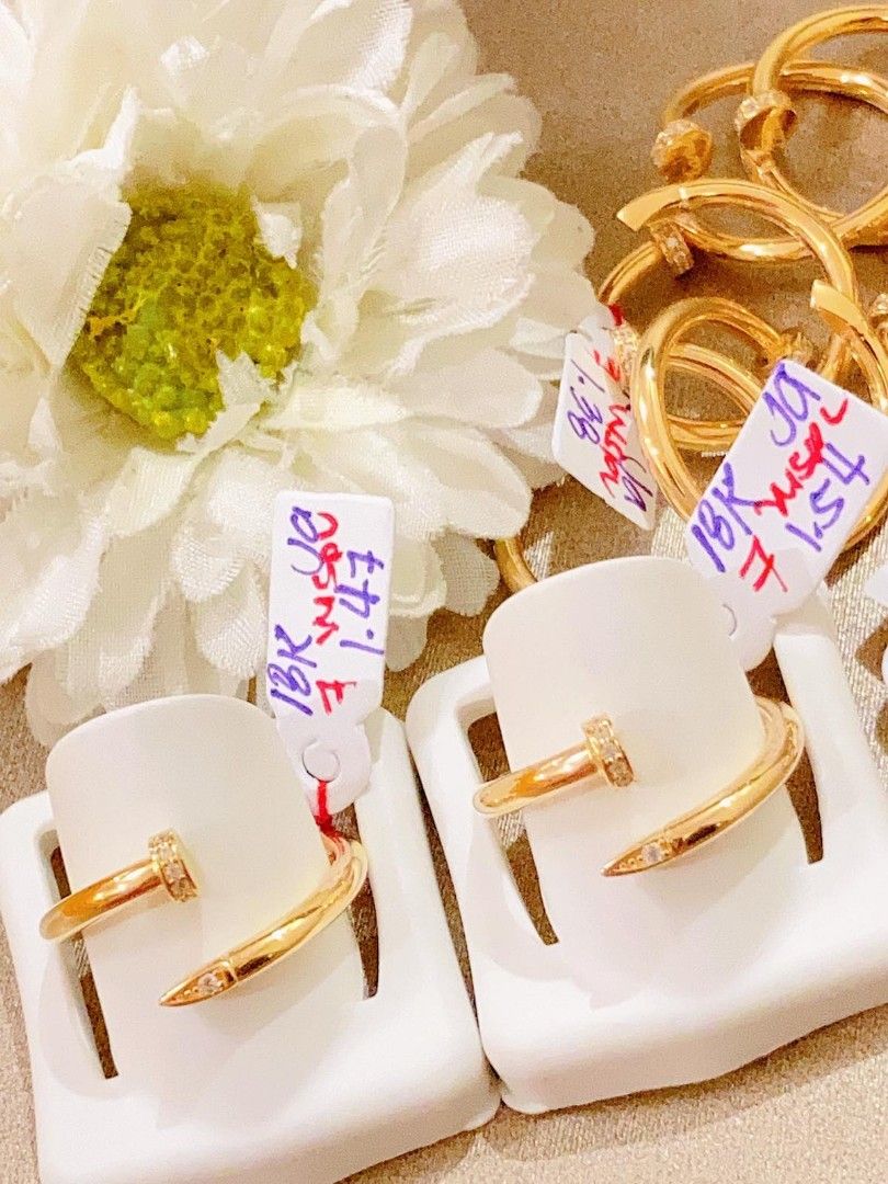 Nail Ring Japan Gold k18, Women's Fashion, Jewelry & Organizers