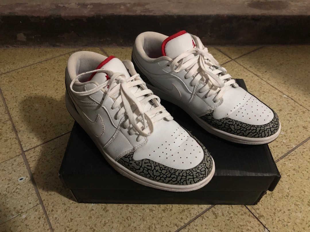 Jordan 1 low white cement top