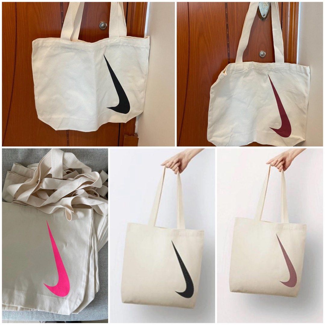 NIKE Swoosh logo canvas tote bag