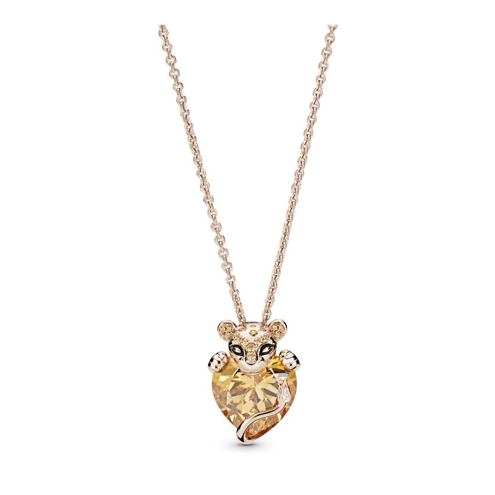 Pandora authentic Sales Sparkling Lioness Heart Pendant Necklace