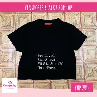 Penshoppe Black Crop Top Blouse