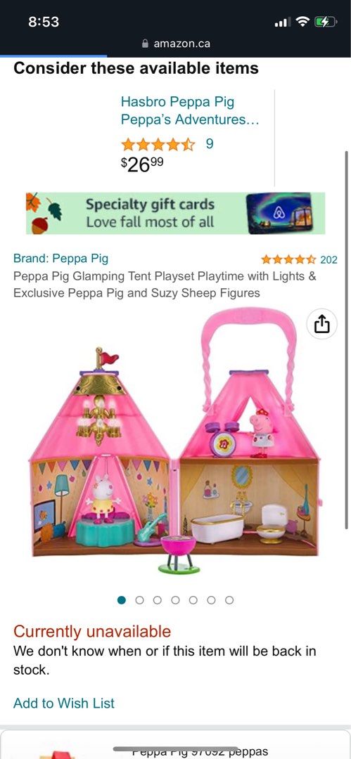 Peppa pig glamping tent sales