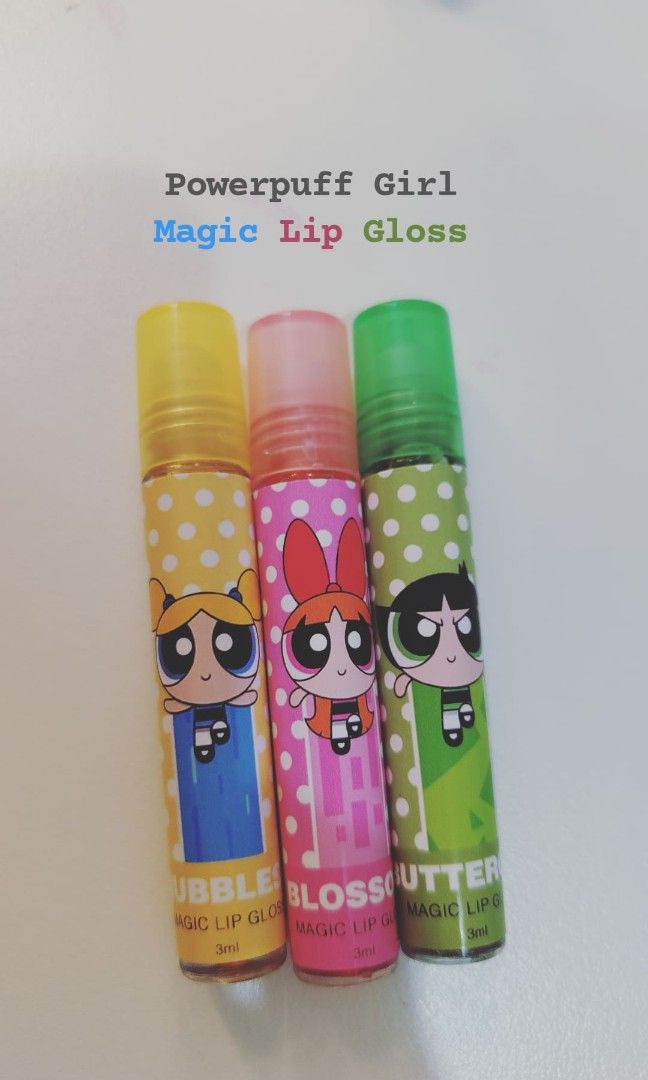 Powerpuff Girls - Magic Lip Gloss (Category: Makeup) located in Muntinlupa City. Submitted by declutterqueeeeen (Listing ID 1205038008, Image 1). Description: 3 for 150 pesos.
