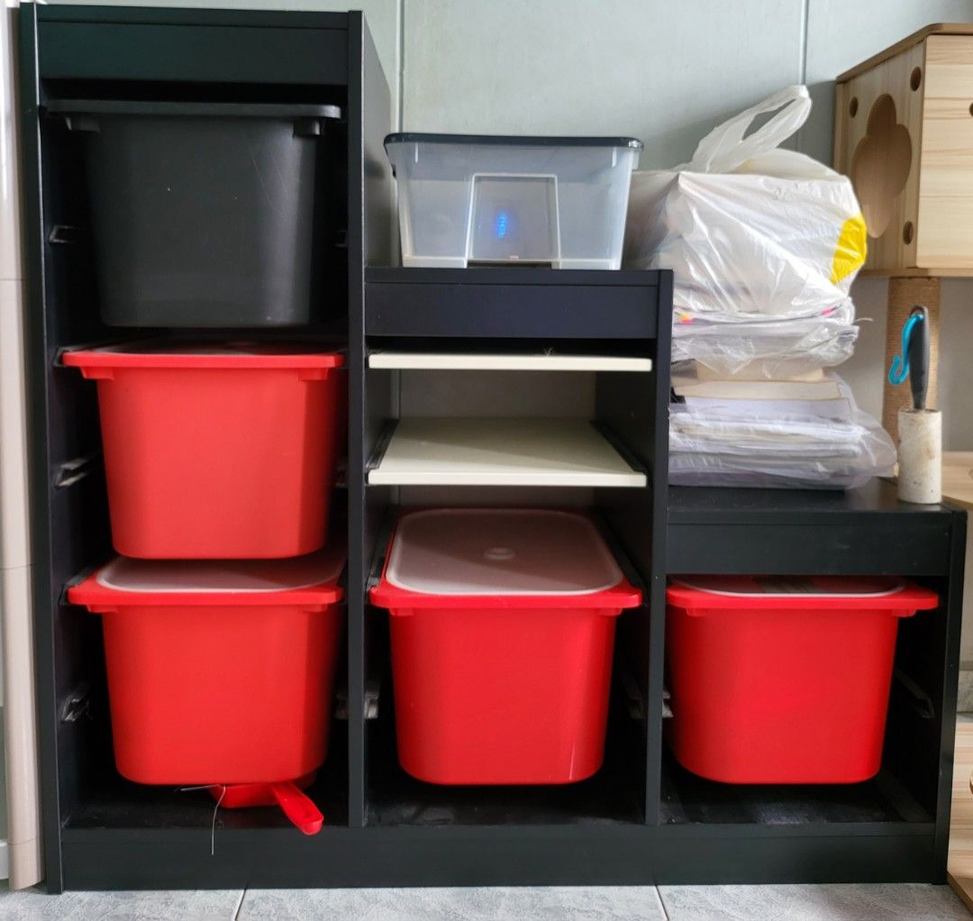 Preloved Ikea Trofast Shelf with storage and lid, Furniture & Home