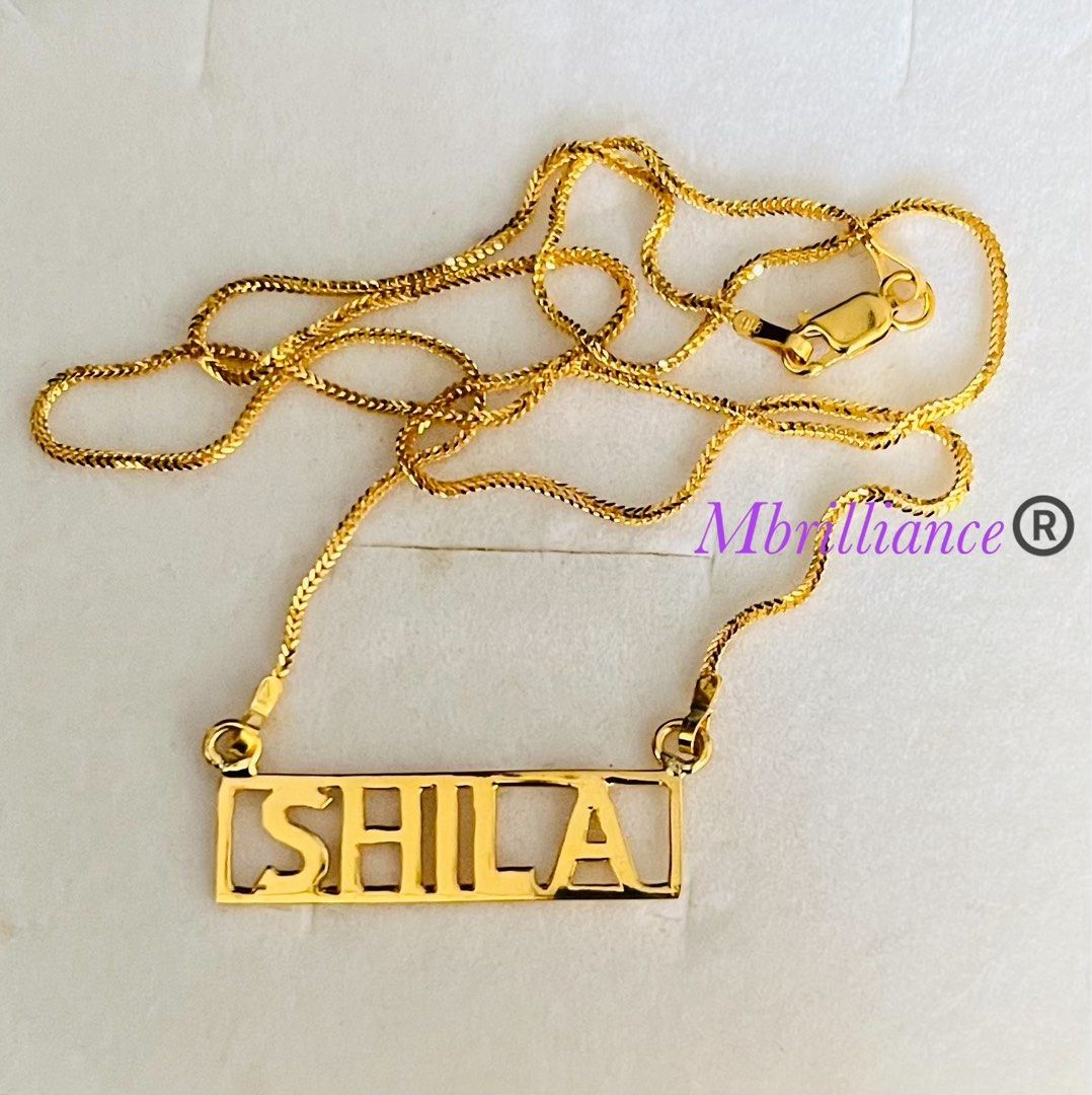 Gold chain with name on sale