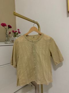 Puffy sleeves top blouse korea korean