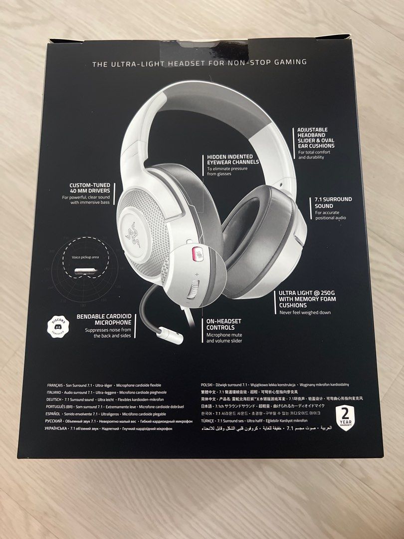 Razer Kraken X Mercury gaming headset, Audio, Headphones & Headsets on ...