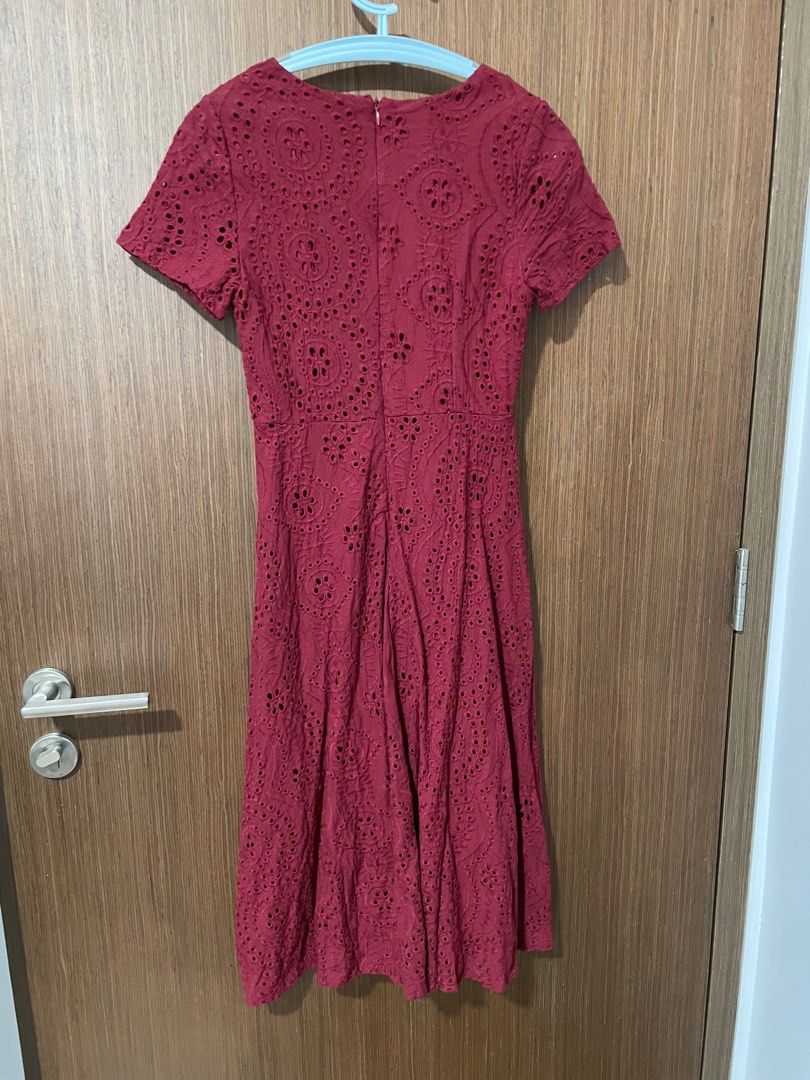 Red crochet midi Dress Women s Fashion Dresses Sets Dresses