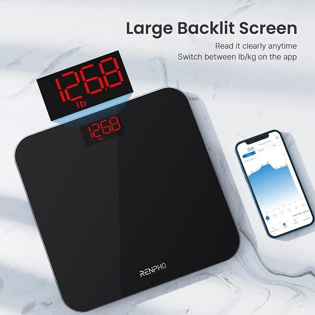 RENPHO Bathroom Scale for Body Weight, Digital BMI Weighing Scale