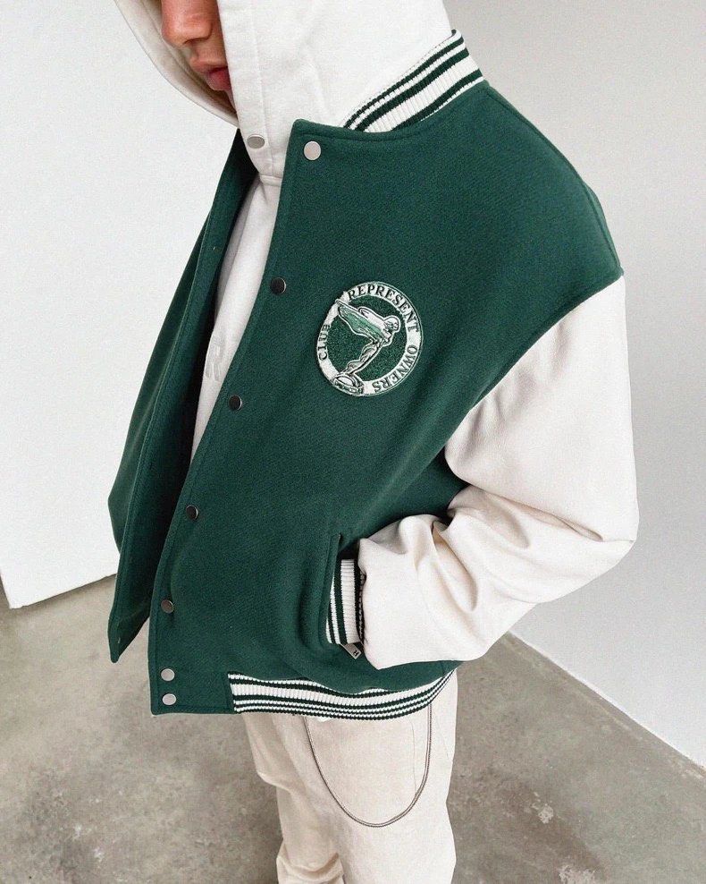 Represent Owners Club Varsity Jacket Green – Holmes Apparel UK LTD