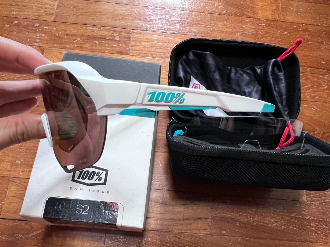 Ride 100% S2 Bora Hans Grohe Team Sunglasses (Category: Sunglasses & Eyewear) located in Singapore. Submitted by beepboop (Listing ID 1204856349, Image 2). Description: Authentic 100% S2 sunglasses in Bora Hans Grohe team colours Comes in original packaging, includes Hard case Microfibre cleaning bag Clear lens Choice of 2 nose pads Well taken care of - washed and dried after each ride. Condition 9/10.