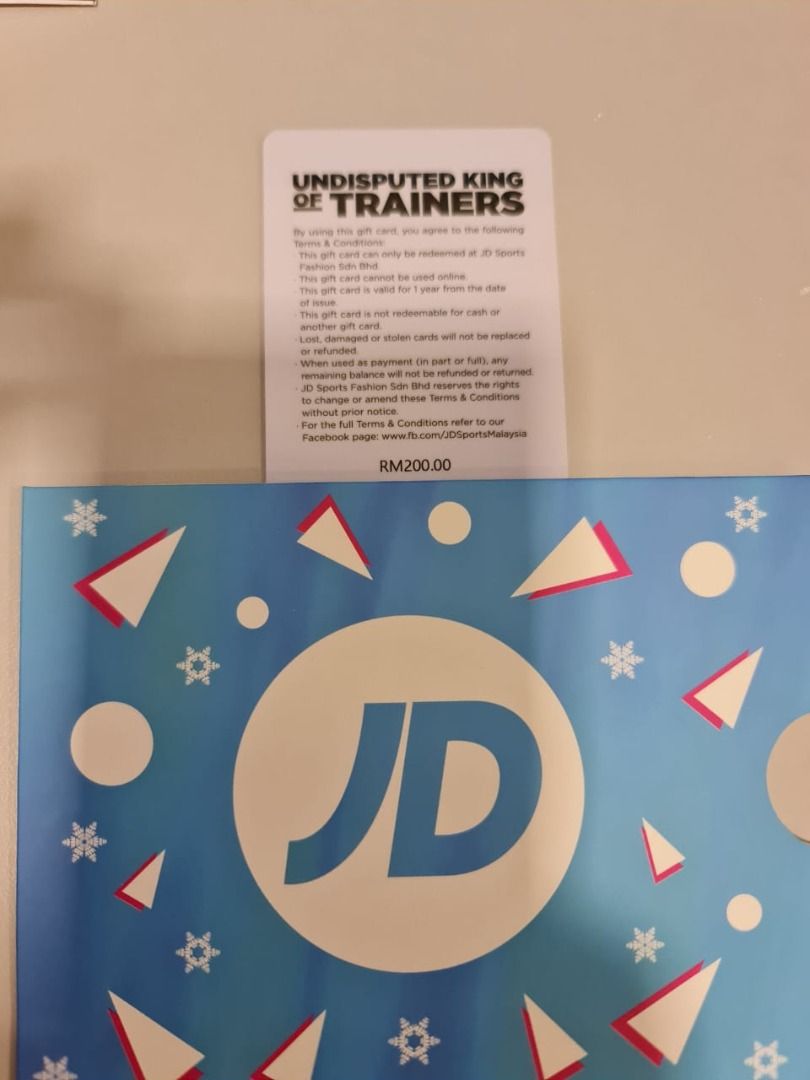 RM200 JD Sport Gift Card, Tickets & Vouchers, Store Credits ...