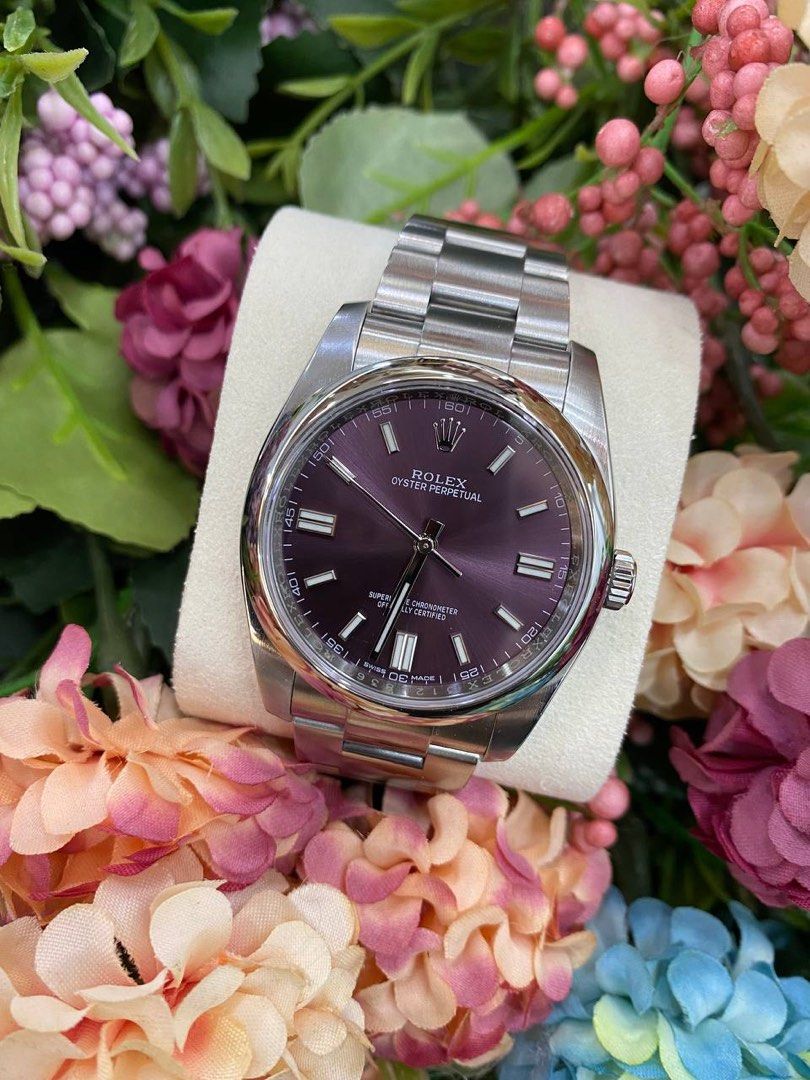 ROLEX OYSTER PERPETUAL PURPLE DIAL REF 116000 36MM AUTOMATIC