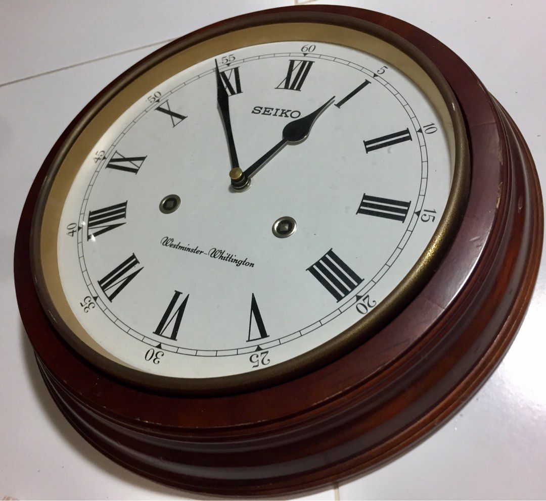 SEIKO Westminster Chiming wooden Clock, Furniture & Home Living, Home  Decor, Clocks on Carousell
