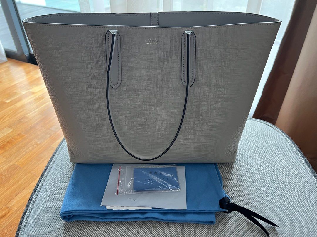 Smythson East West Tote in Panama Steel Colour FREE SHIPPING