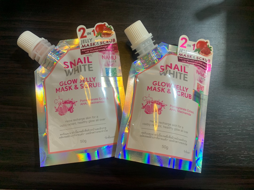 Snail White Glow Jelly Mask & Scrub, Beauty & Personal Care, Bath