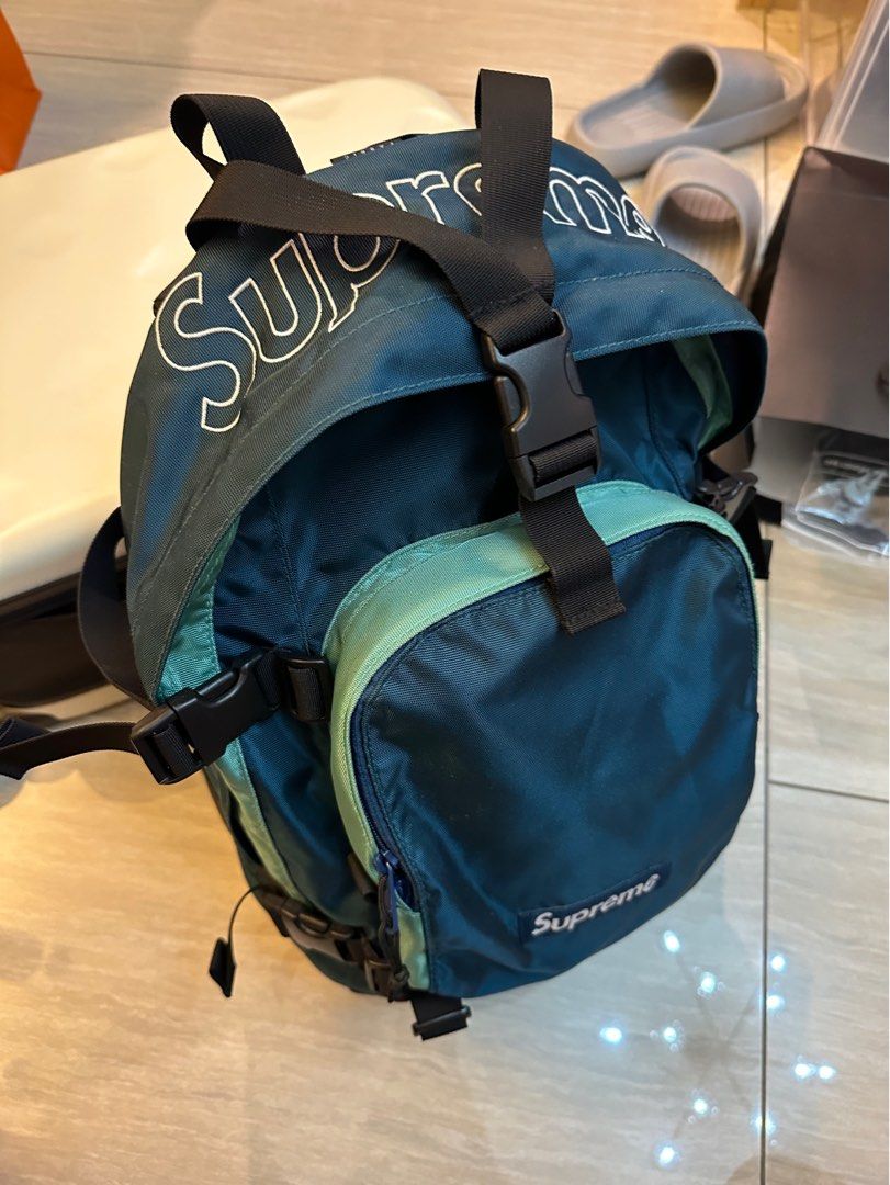 Supreme FW19 backpack teal blue, 名牌, 手袋及銀包- Carousell