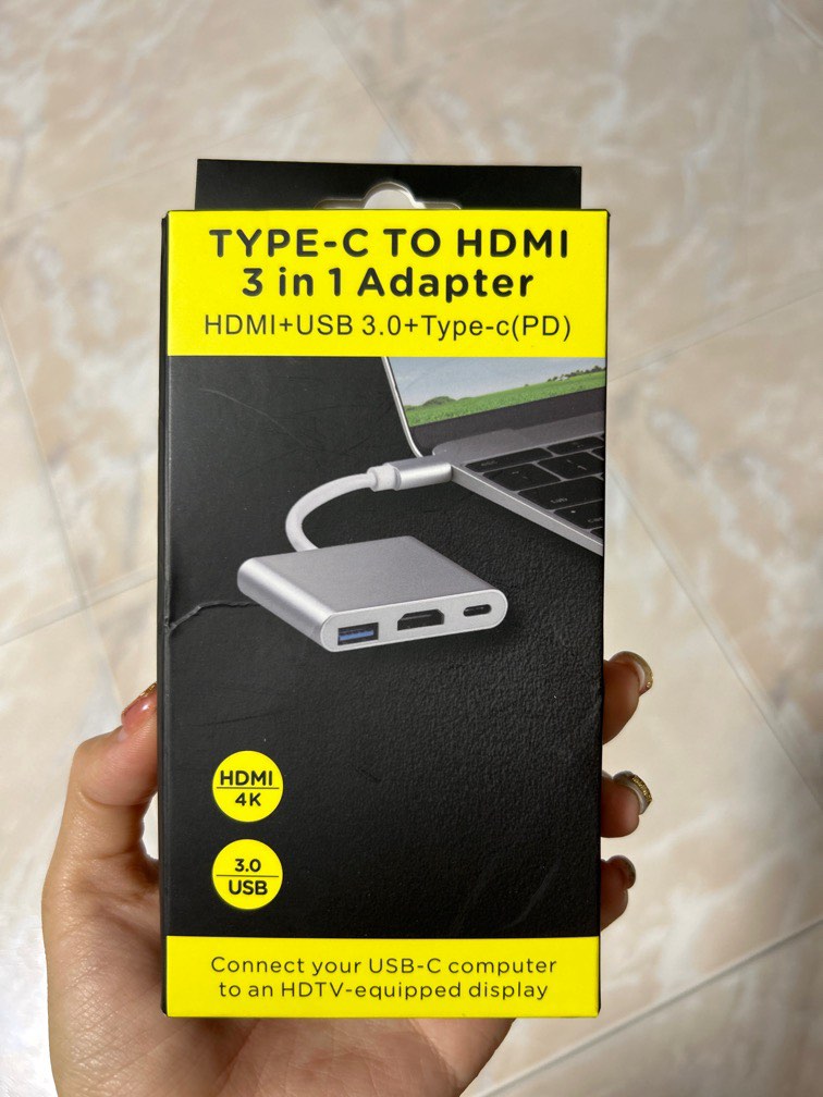 Type-C to HDMI 3 in 1 adapter, Mobile Phones & Gadgets, Mobile & Gadget ...