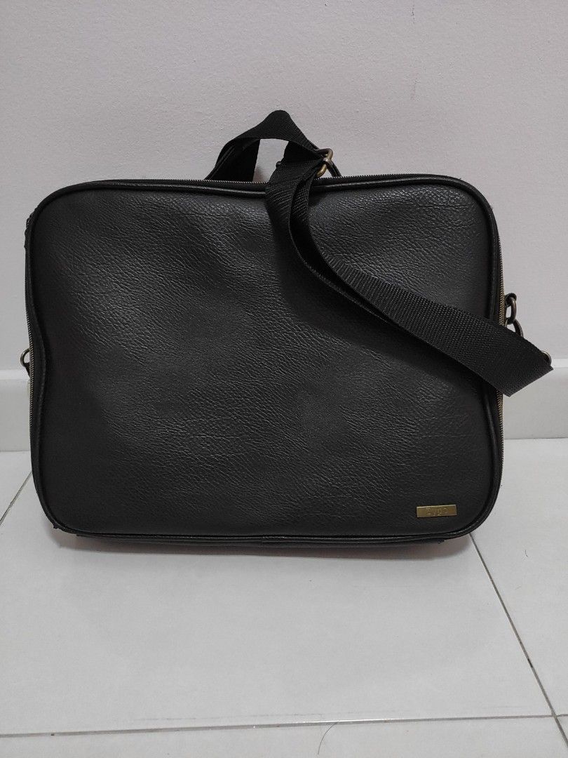 Typo Black Leather Laptop Folio Bag, Computers Tech, Parts