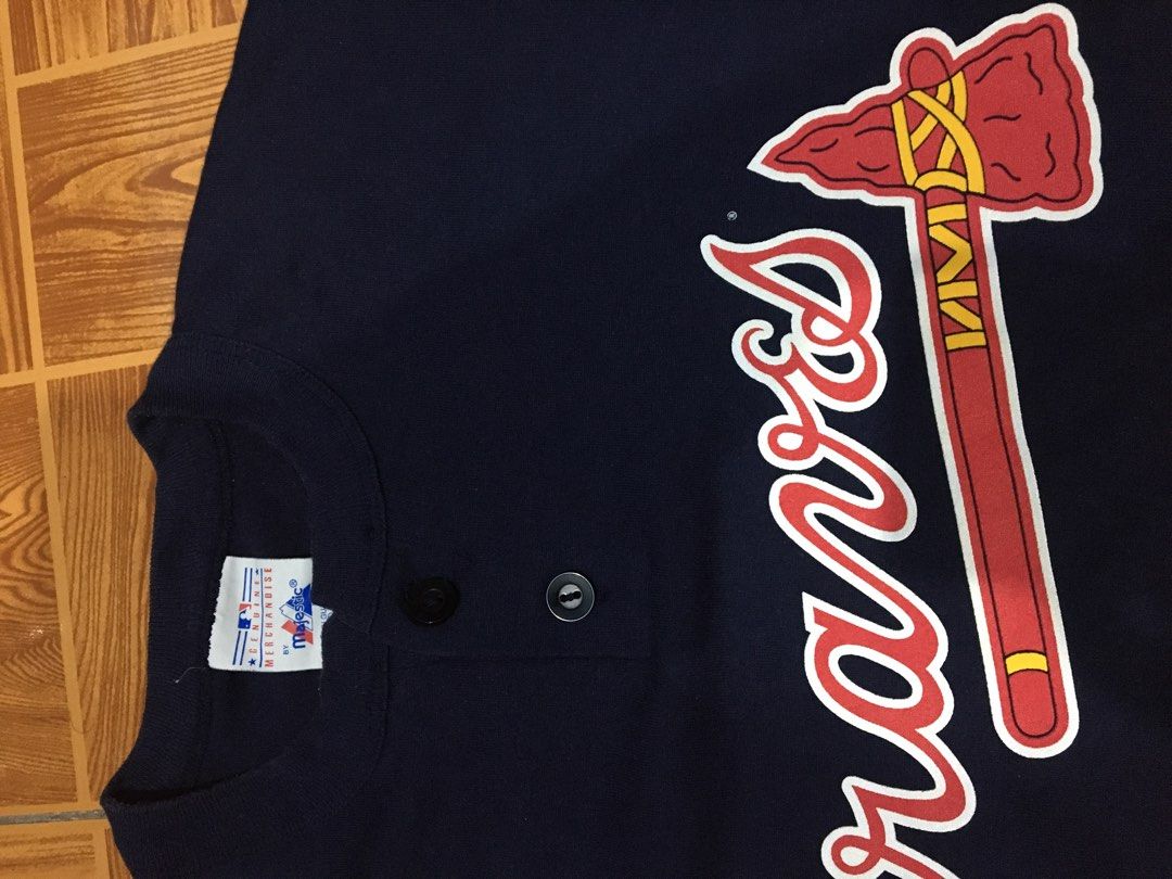 Vintage Majestic MLB Atlanta Braves- Baseball Shirt, Men's Fashion