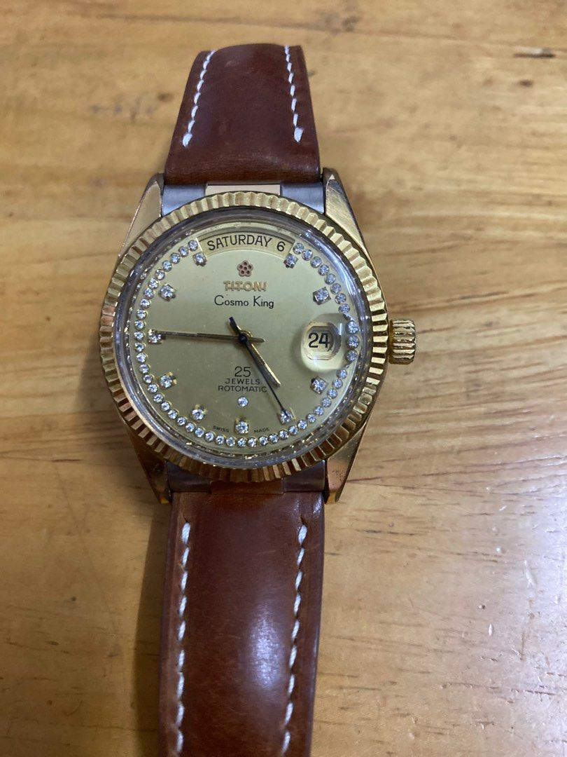 Vintage Titoni Cosmo King Rotomatic 25 Jewel Day date