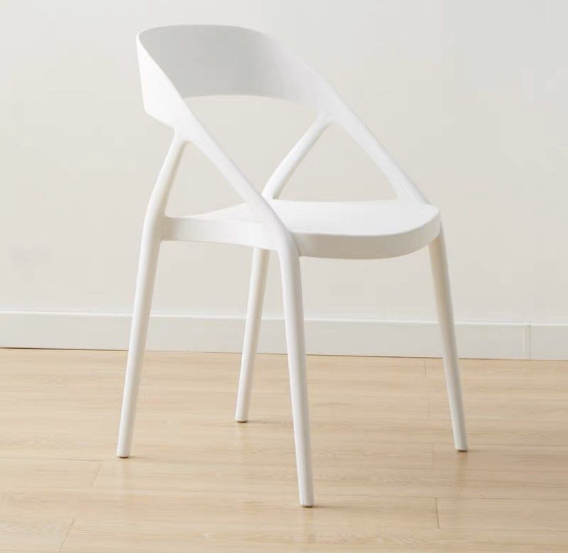 White Stackable Dining Chairs, Furniture & Home Living, Furniture