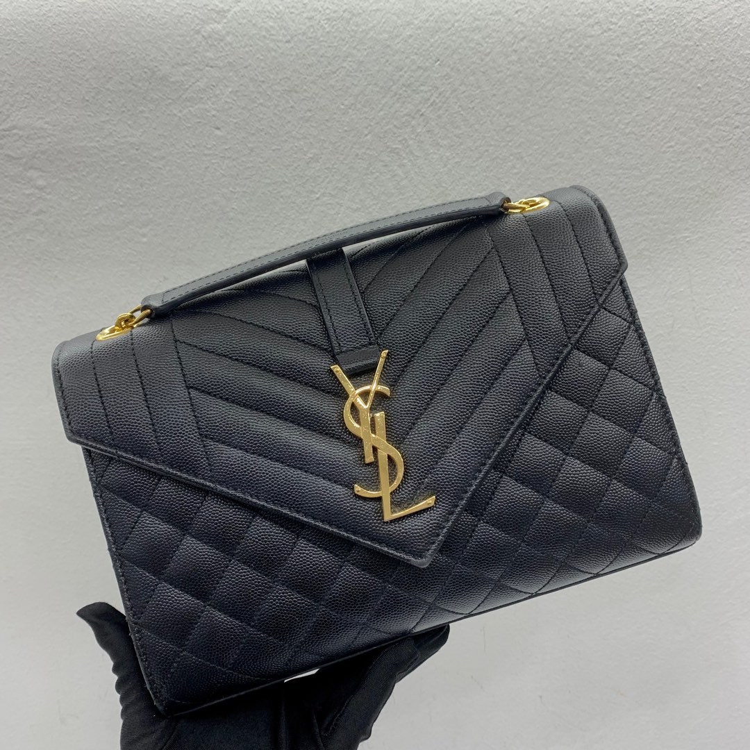 YSL YVES SAINT LAURENT 600185 ENVELOPE MEDIUM CHAIN SHOULDER BAG