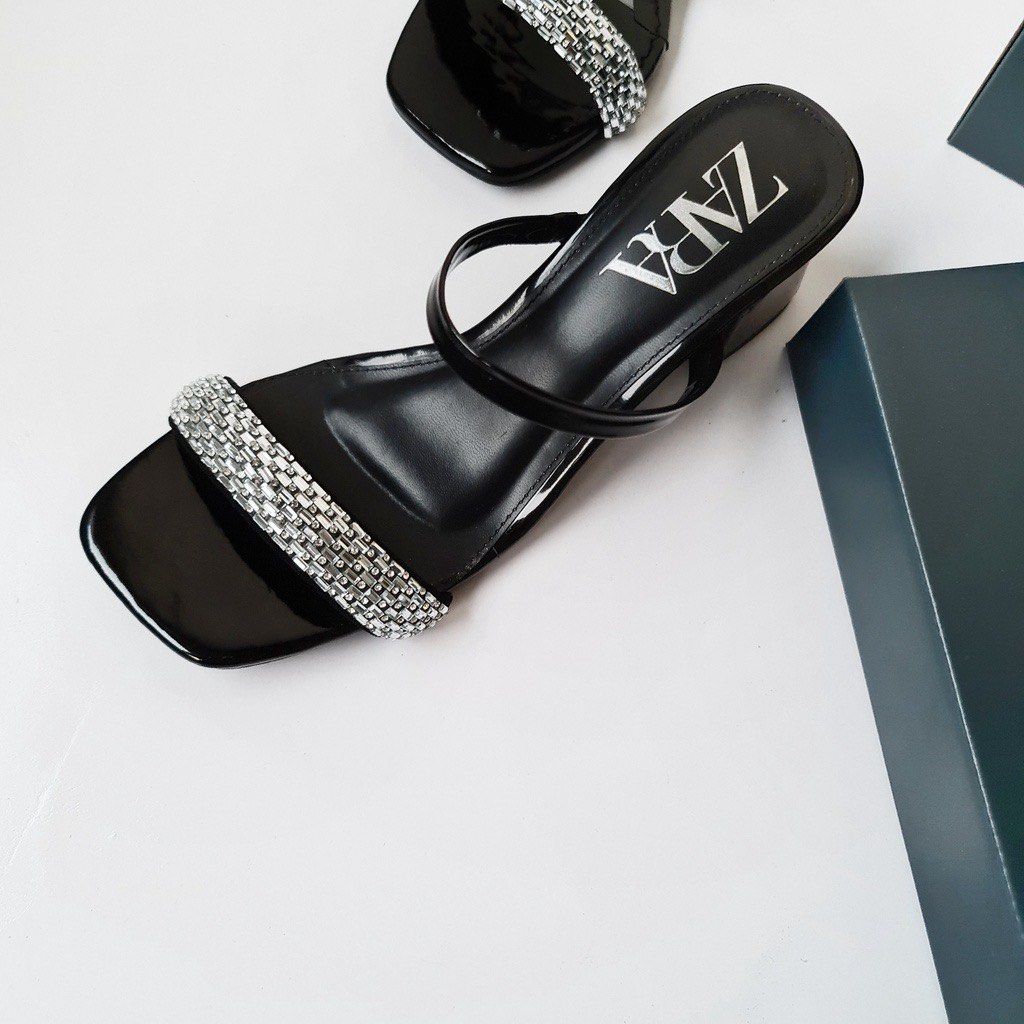 Block Heels Zara Strappy Heels Black ZARA Chunky Platform Heels