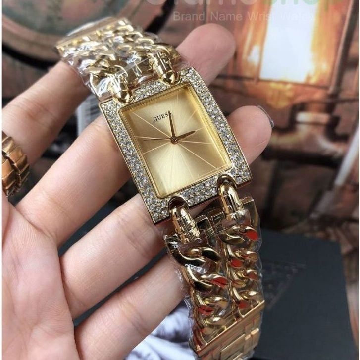 100 Authentic Guess W0072L1 Mod Heavy Gold Bracelet Women s Watch