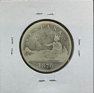 西班牙臨時政府 1870年2Pesetas 銀幣
