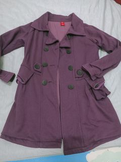 紫色 秋冬款防風大衣 大衣外套 M