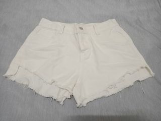 近全新 牛仔休閒短褲 白色 XL