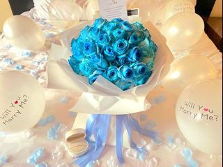 ( free delivery } { fresh blooms } 99 blue rose bouquet Flower Bouquet | Sunflowers Bouquet | Baby's Breath Bouquet | Tulips Bouquet | Carnation Bouquet | Birthday Flower | Anniversary Flower | fresh Flower | Birthday Gift | 花束 | 玫瑰 | 葵花 | 向日葵