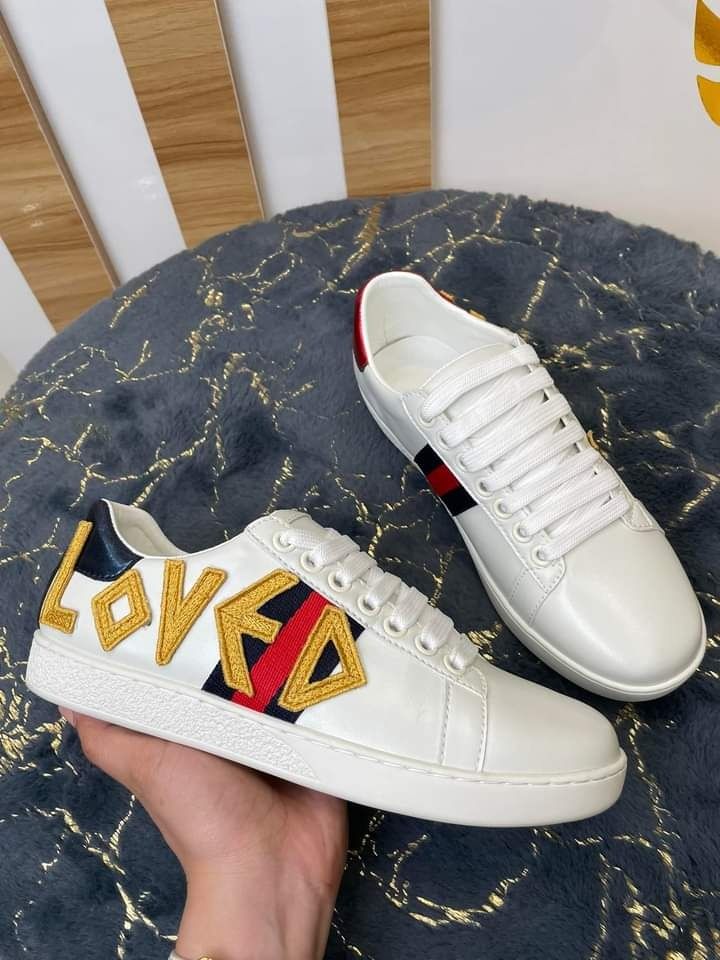 💜♥️ Gucci White Leather Loved New Ace Low Top, Luxury, Sneakers & Footwear  on Carousell