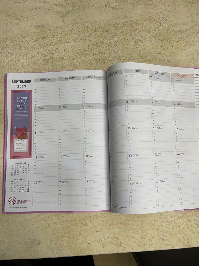 AIA 2023 Calendar / Organiser, Hobbies & Toys, Stationery & Craft